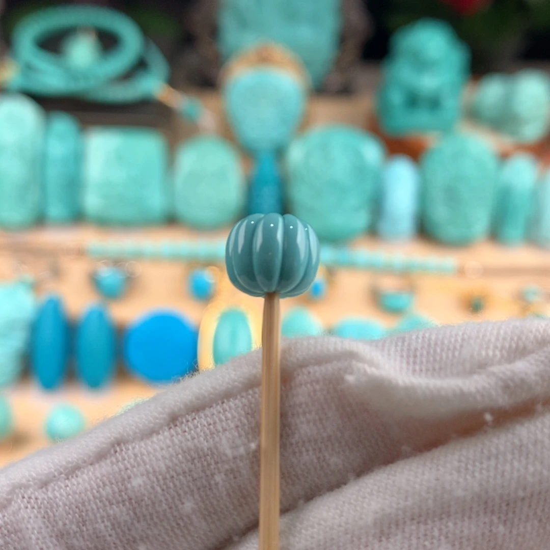 绿松石未镶嵌瓜瓜珠卡9