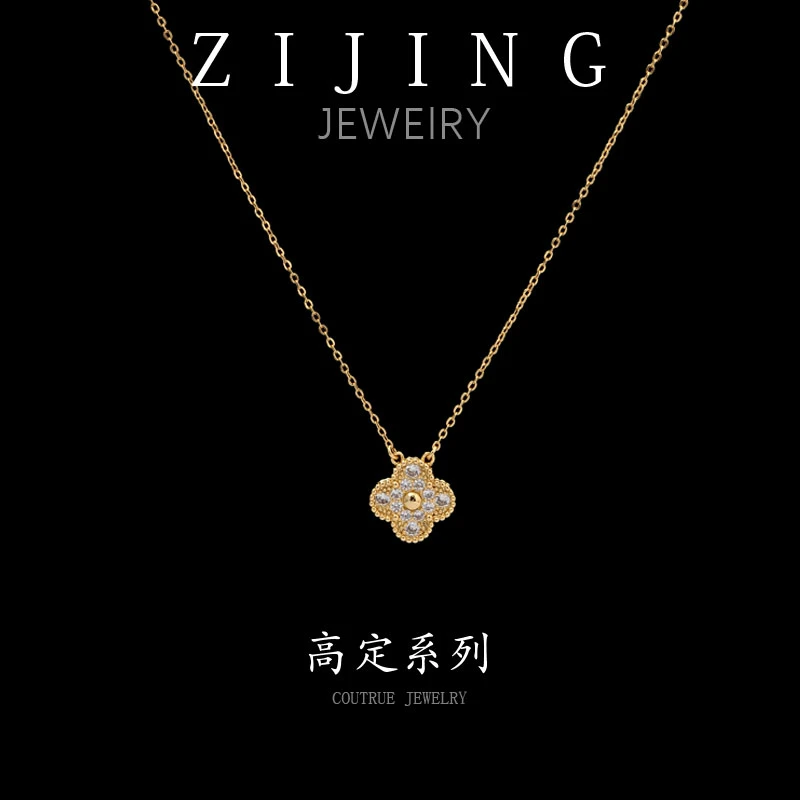 坠链均925银合成锆石  CC3494 高定系列 925项链 40+5CM