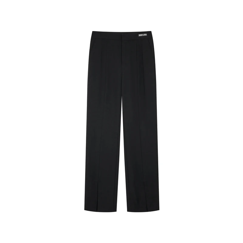 PK7214085高腰直筒休闲裤时尚垂感百搭长裤宽松黑色微喇阔腿裤