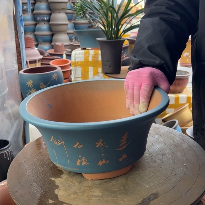 紫砂宜兴紫砂花盆蓝票口33