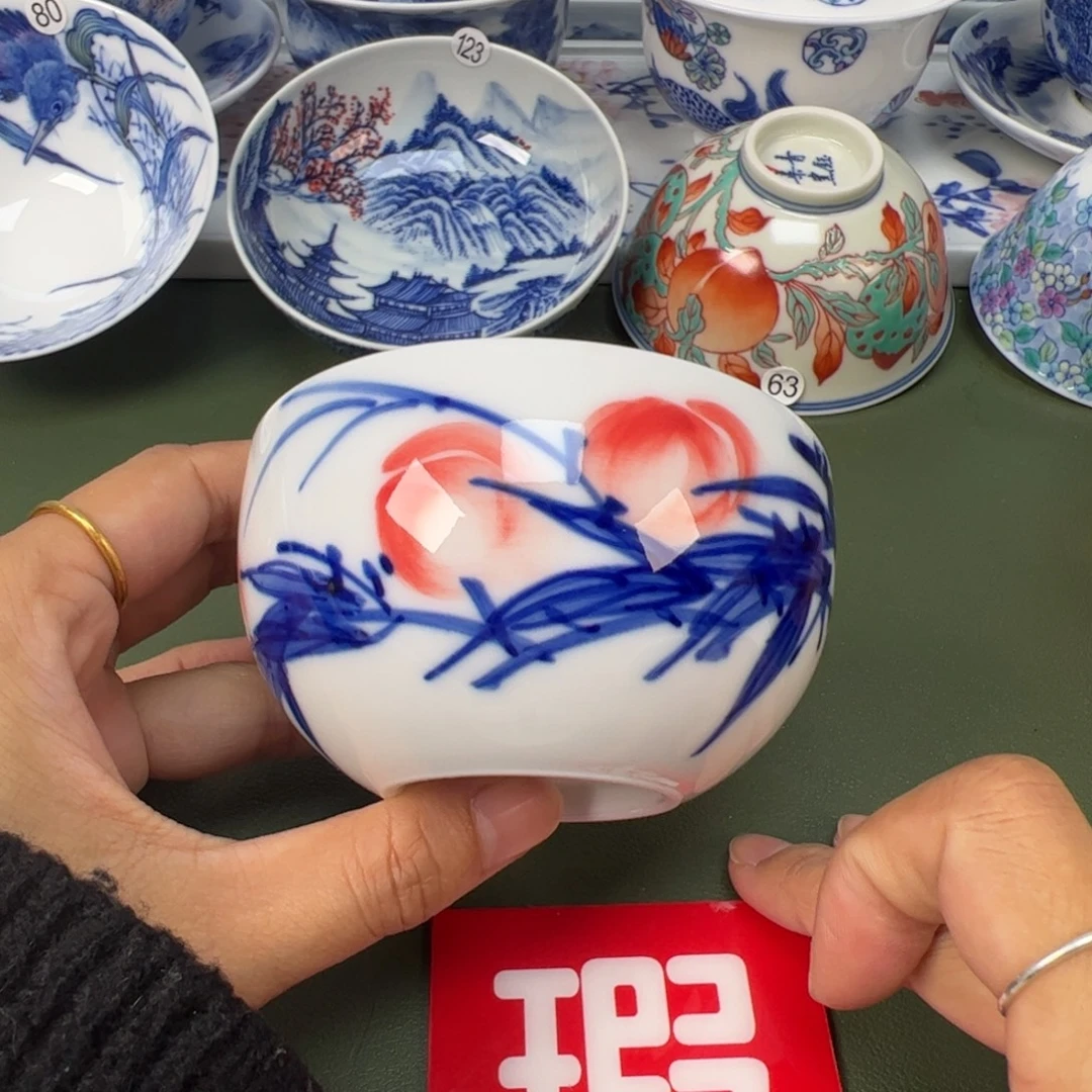 陶瓷景德镇纯手工纯手绘茶具木木64