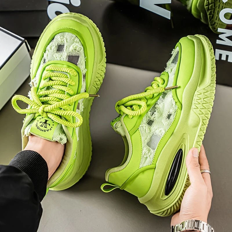 2025夏季新款复古网红增高老爹鞋潮流百搭跑步运动鞋网面透气男鞋