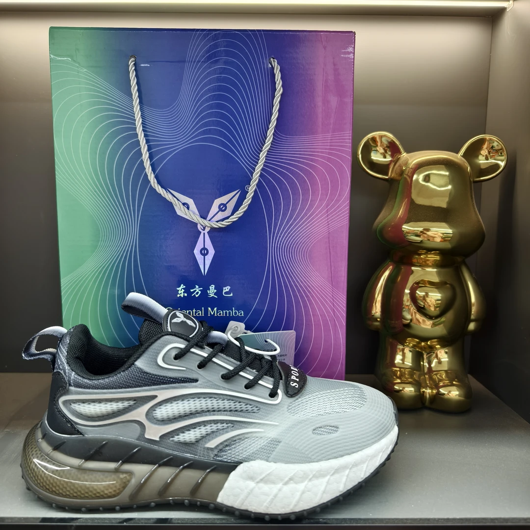 MB333夏季新款男女同款真爆鱼子酱气垫跑鞋黑