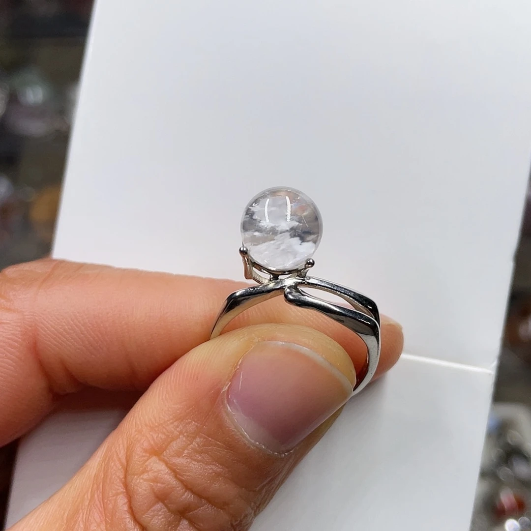 【闪购商品】水晶珠宝半成品银S925镶嵌戒指