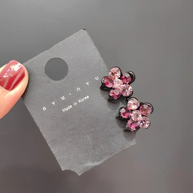 韩国进口水晶迷你小抓夹小花梅花小夹子高档发夹网红爆款发饰头饰