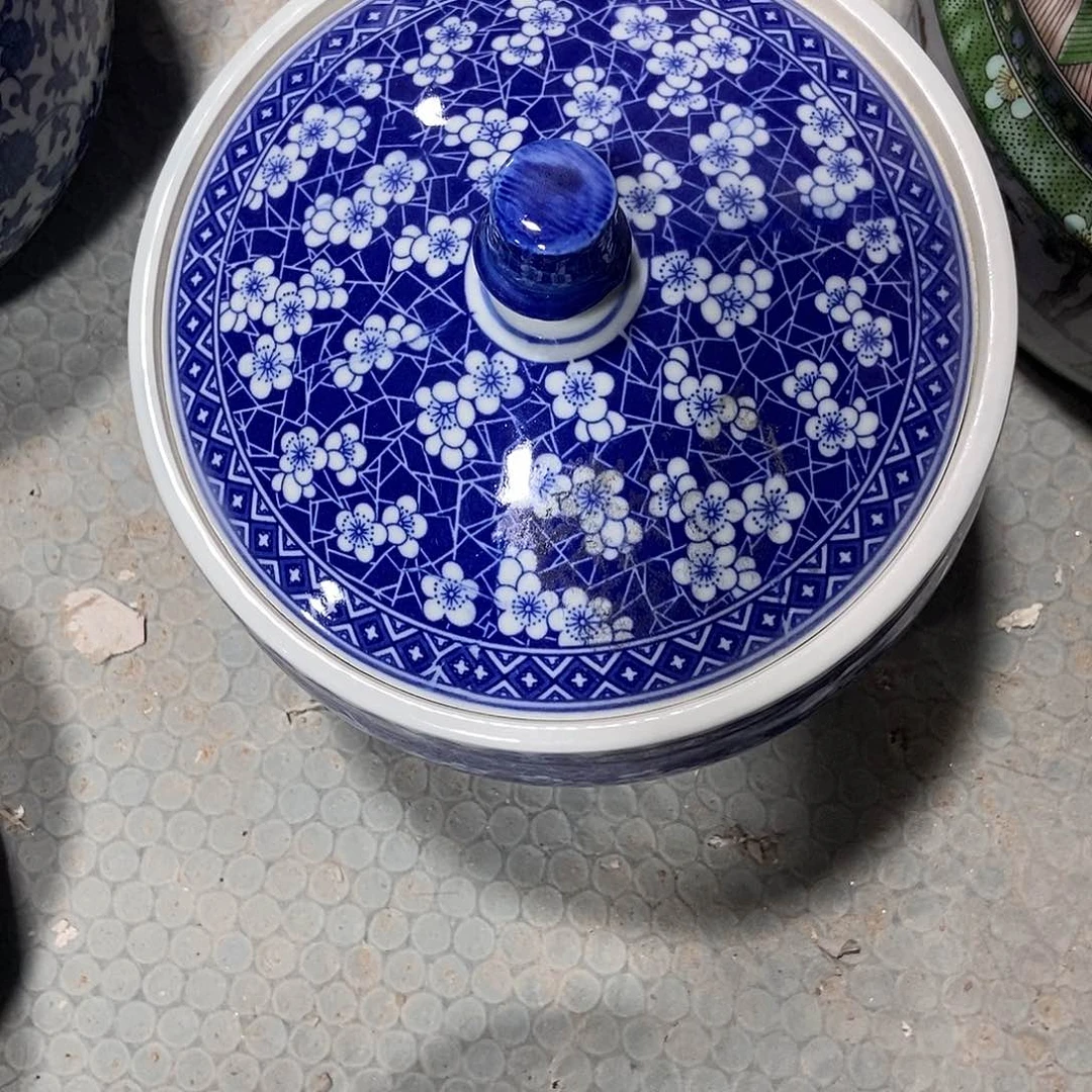 瓷片罗*景德镇陶瓷罐一个