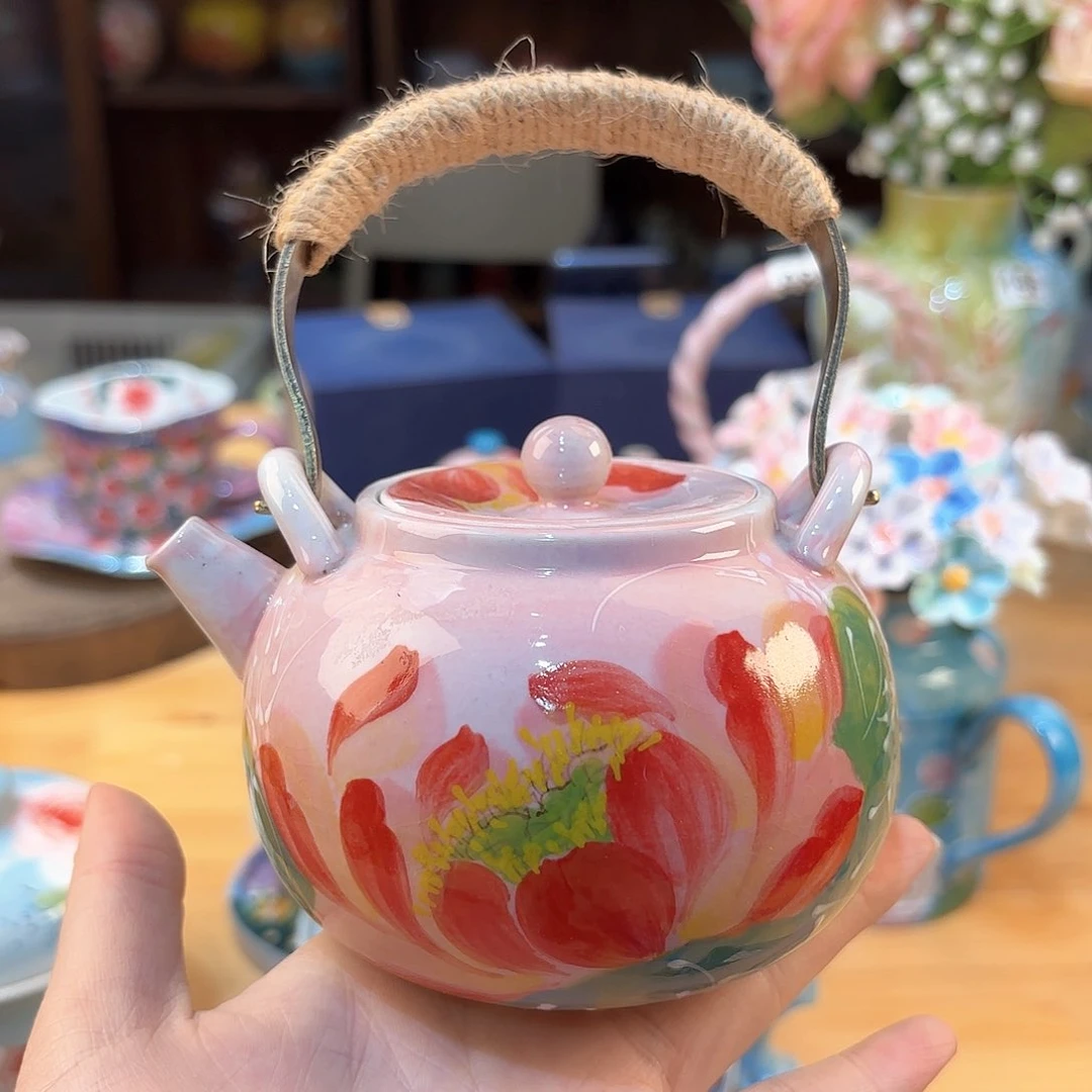 景德镇手绘高温釉下彩陶瓷茶具