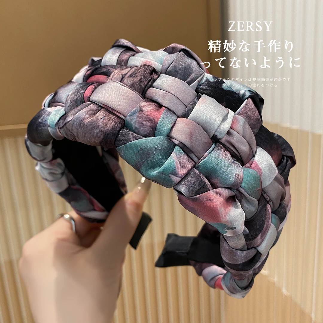 新款宽边编织发箍发卡高颅顶显脸小头箍高级感气质压发发带女头饰