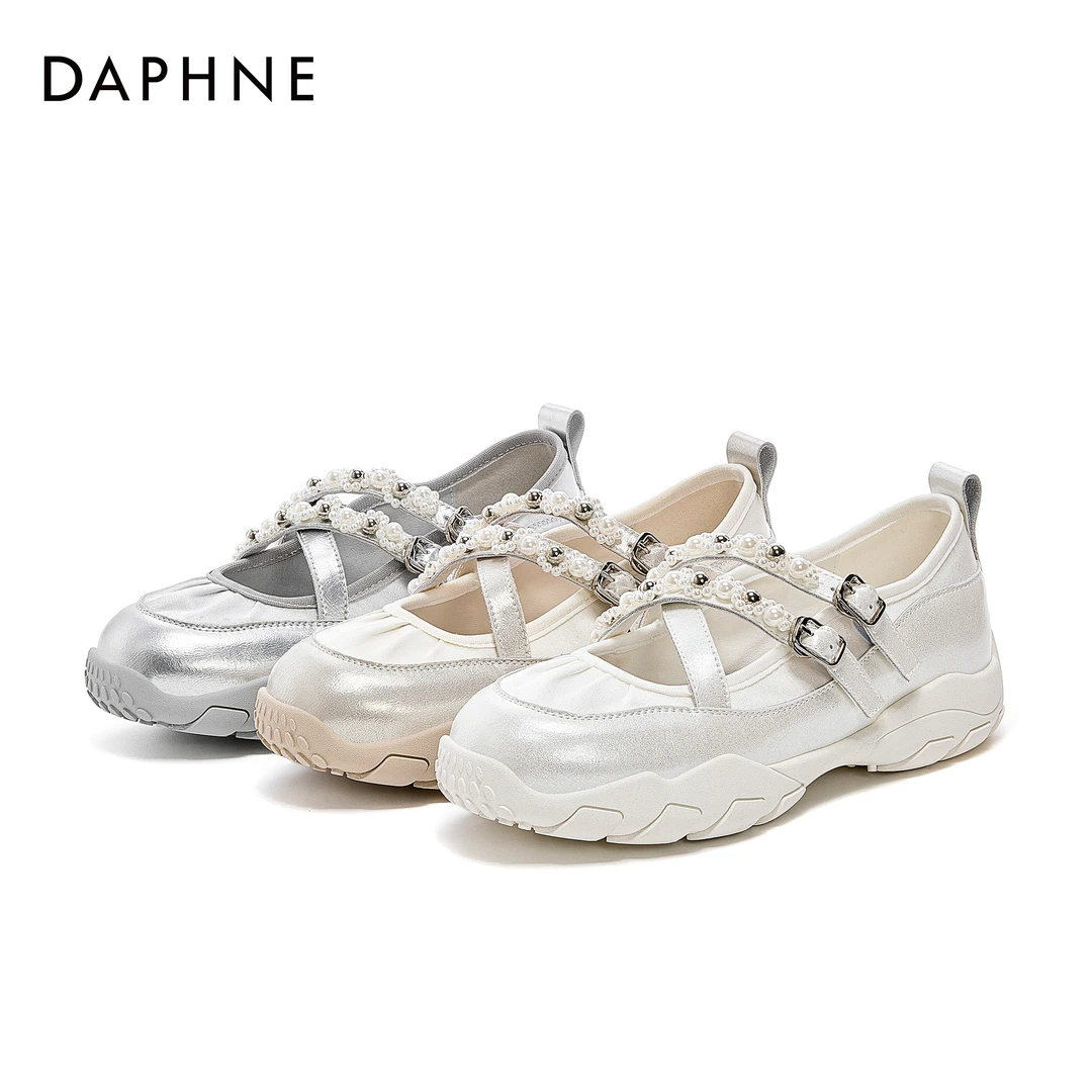 【宋茜代言】达芙妮2025串珠浅口轻奢软底百搭时尚休闲鞋