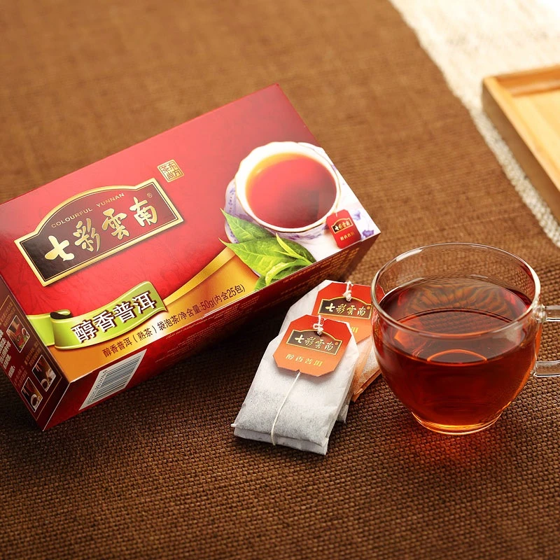 七彩雲南茶叶 普洱茶 熟茶 醇香袋泡茶 线下同款