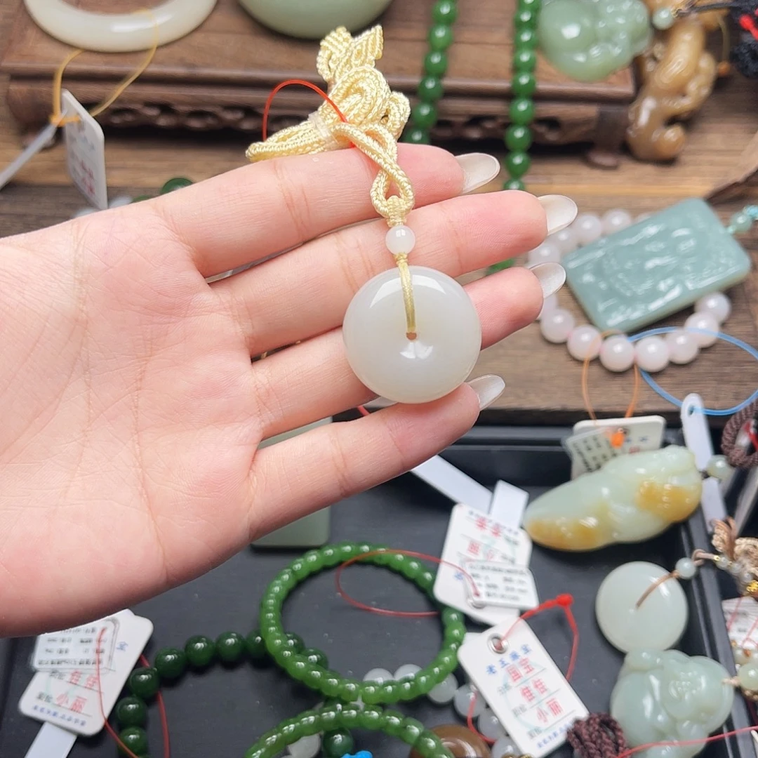 和田玉未镶嵌吊坠(不含链)黑山平安扣 6001098