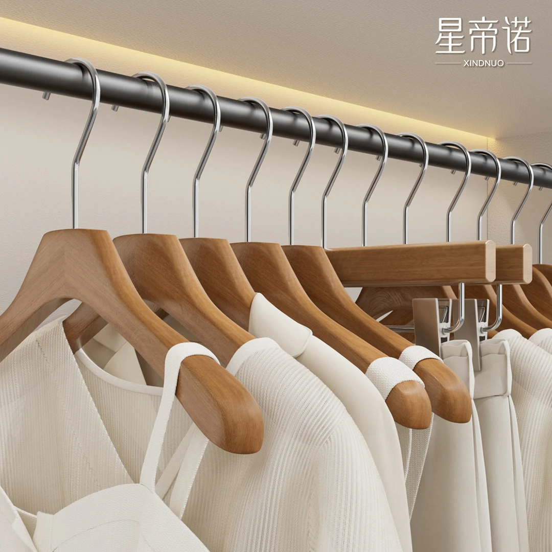 服装店专用木质衣架家用挂衣高级实木酒店木制无痕防肩角衣服撑子