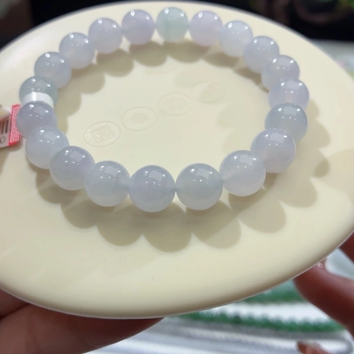 翡翠未镶嵌手链冰胶莫兰迪卡9.8