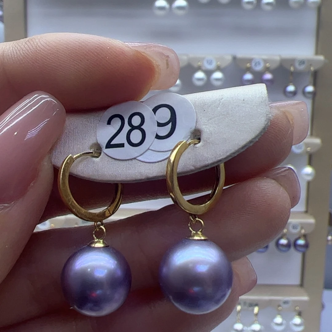 淡水珍珠耳饰18K金镶嵌