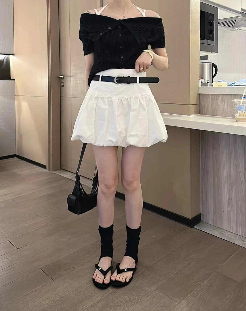 【香姐推荐】【3376】【七下】夏季新款韩系版云朵短裙百搭显瘦长36