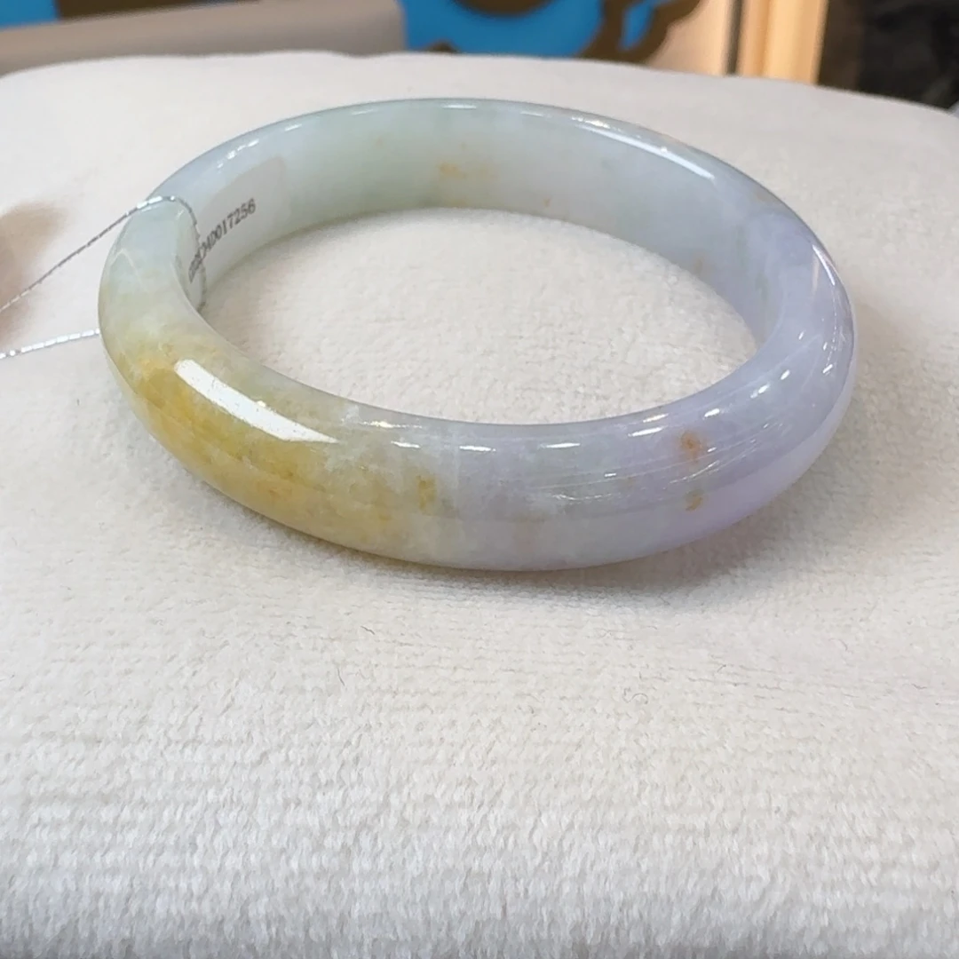 翡翠未镶嵌手镯贵妃洒金冰紫