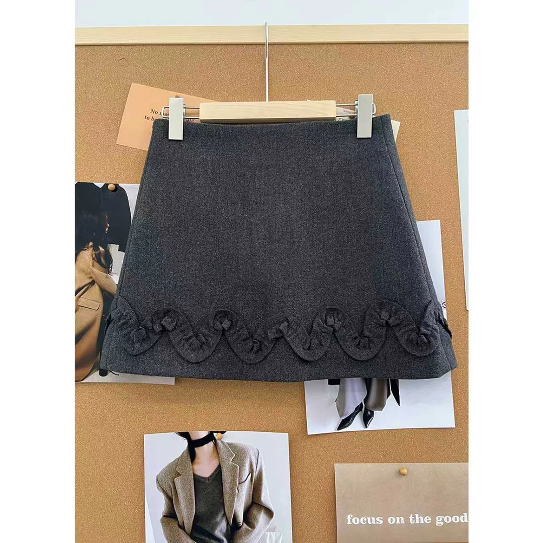 【GeShi】半身裙秋冬季高腰短裙女1085