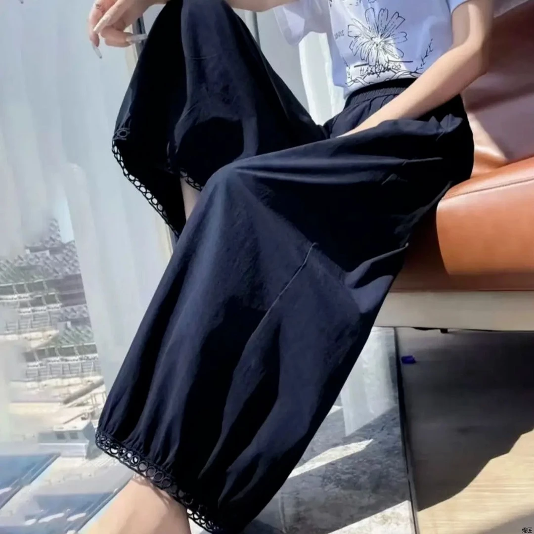 高档爆款九分休闲裤子夏季新品时尚百搭纯色显瘦洋气灯笼裤女