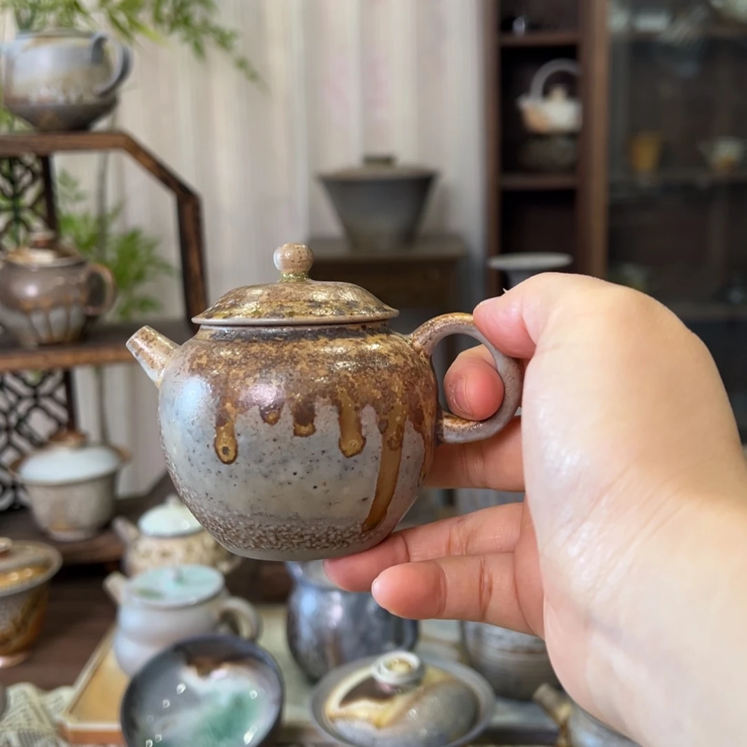 46中白小藏壶柴烧