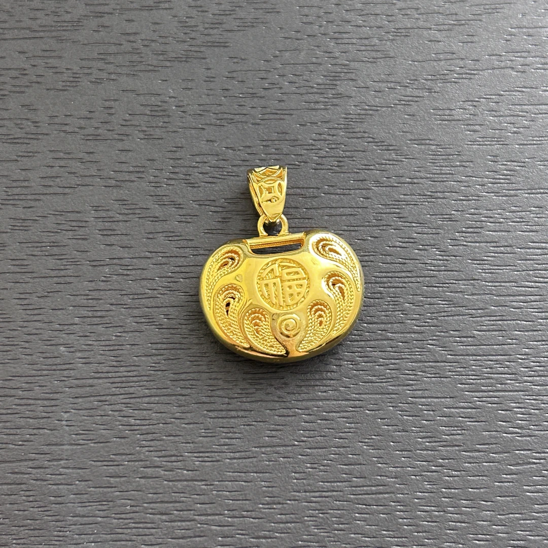 吊坠足银 【店长专享】足银福字凤羽锁包吊坠（单吊坠/不配链）YDZ712