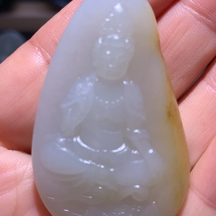 和田玉（糖玉）颈饰未镶嵌冰***雪