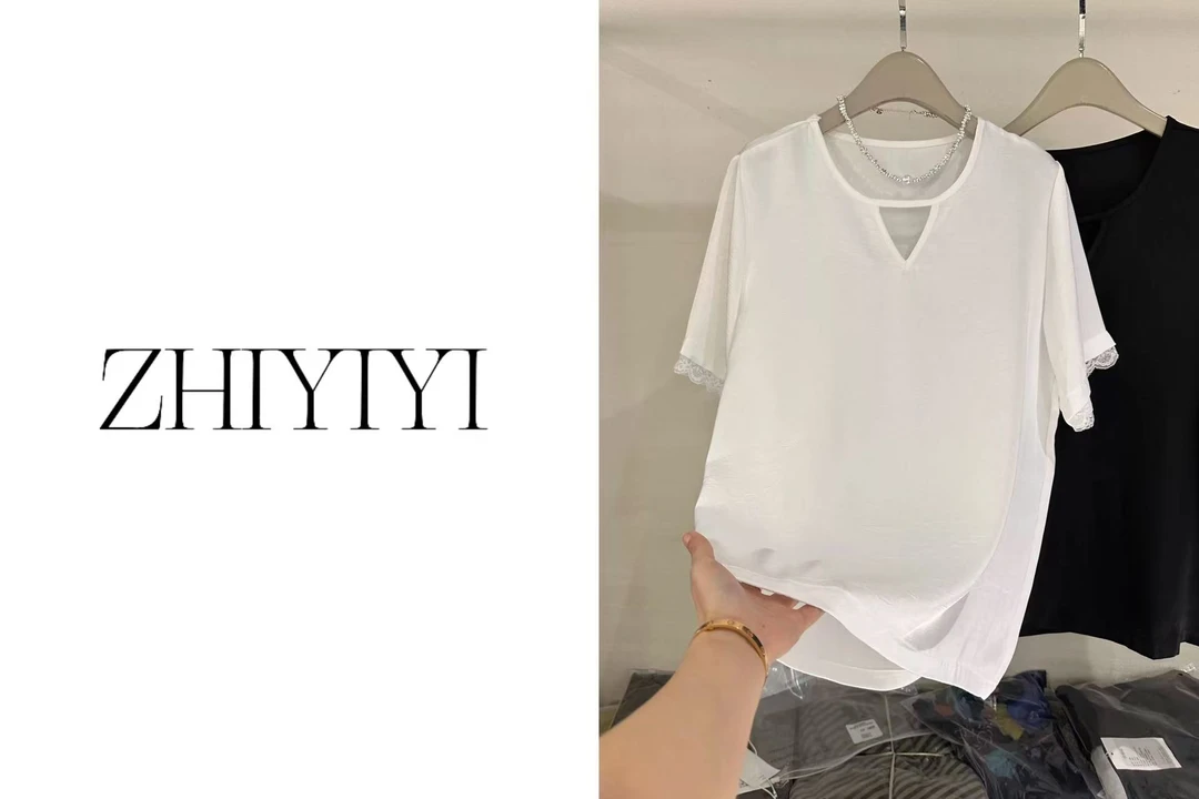 【ZHIYIYI】娟子推荐 444款欧货设计蕾丝拼接宽松百搭显瘦T恤