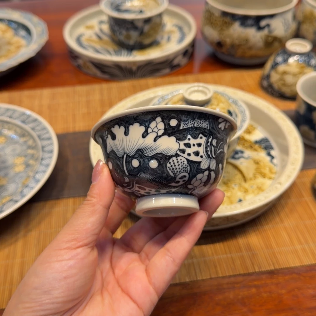 二号釉里金压手杯