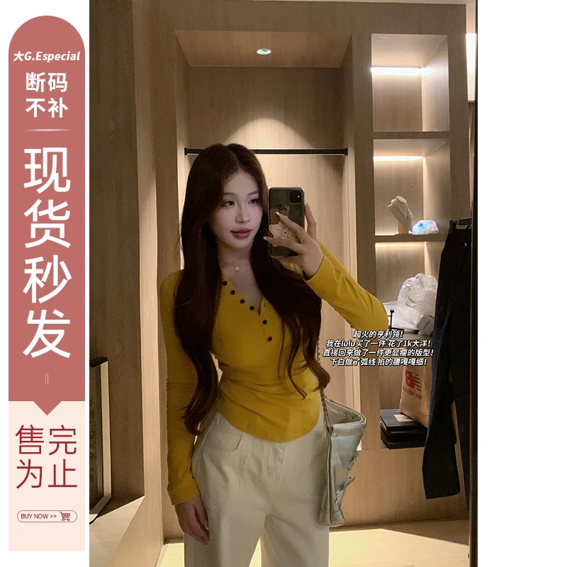 大G.Especial【韩女vibe】2025年新款早春上衣百搭款T恤K425Y01935