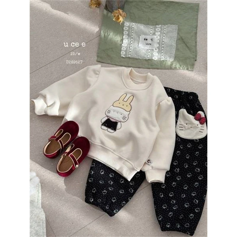 【暖绒】羊驼绒800克釉兮·25冬~女童宝宝KT加绒套装U269527（童装）