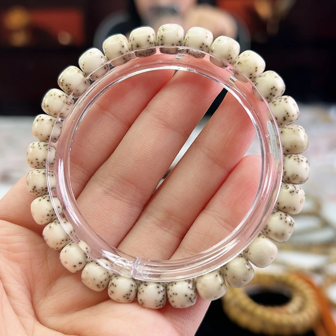星月菩提手串Fqh8*7骨瓷白 通体留白 颗粒星