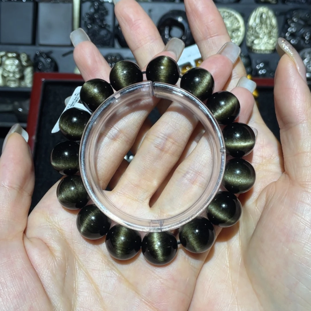 【闪购商品】未镶嵌黑曜岩手链黑*明