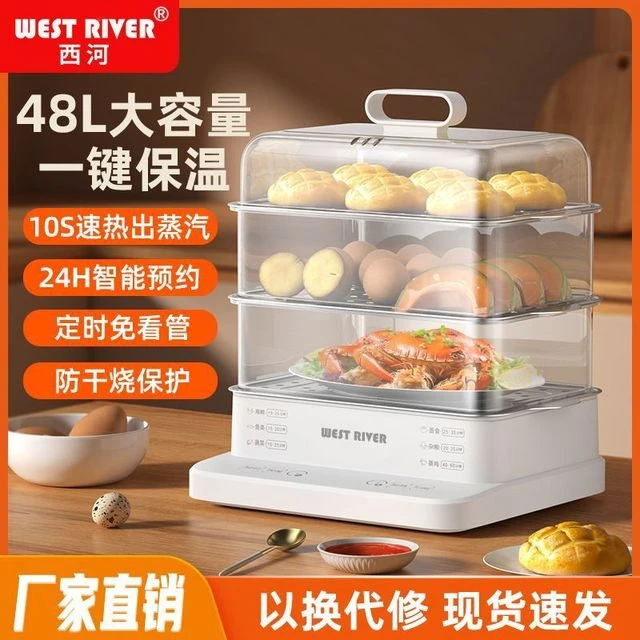 德国电蒸锅新款智能家用大容量多功能蒸煮一体电蒸箱自动早餐机新
