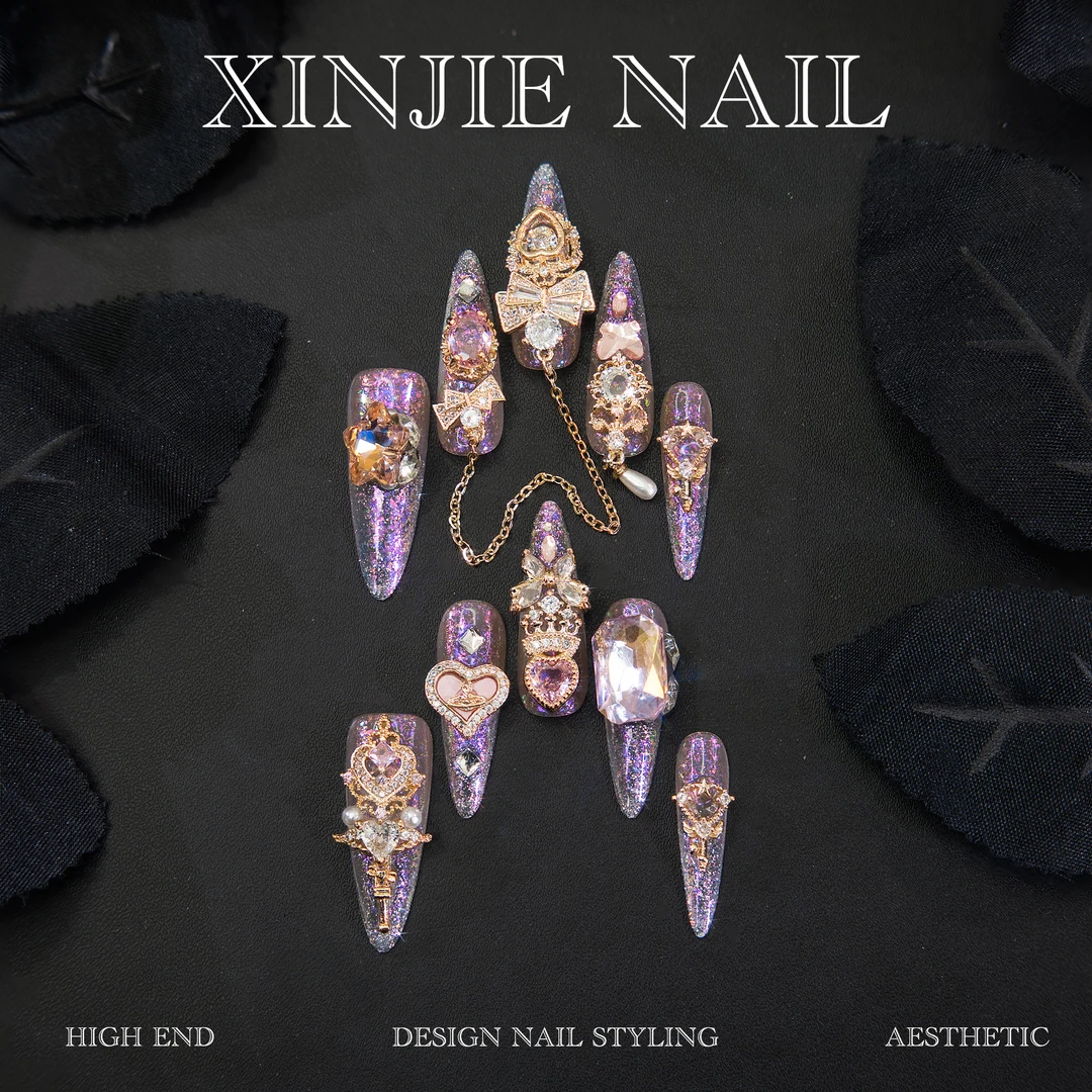 4号链接【专属】 满钻立体轻奢纯手工穿戴甲欣杰设计