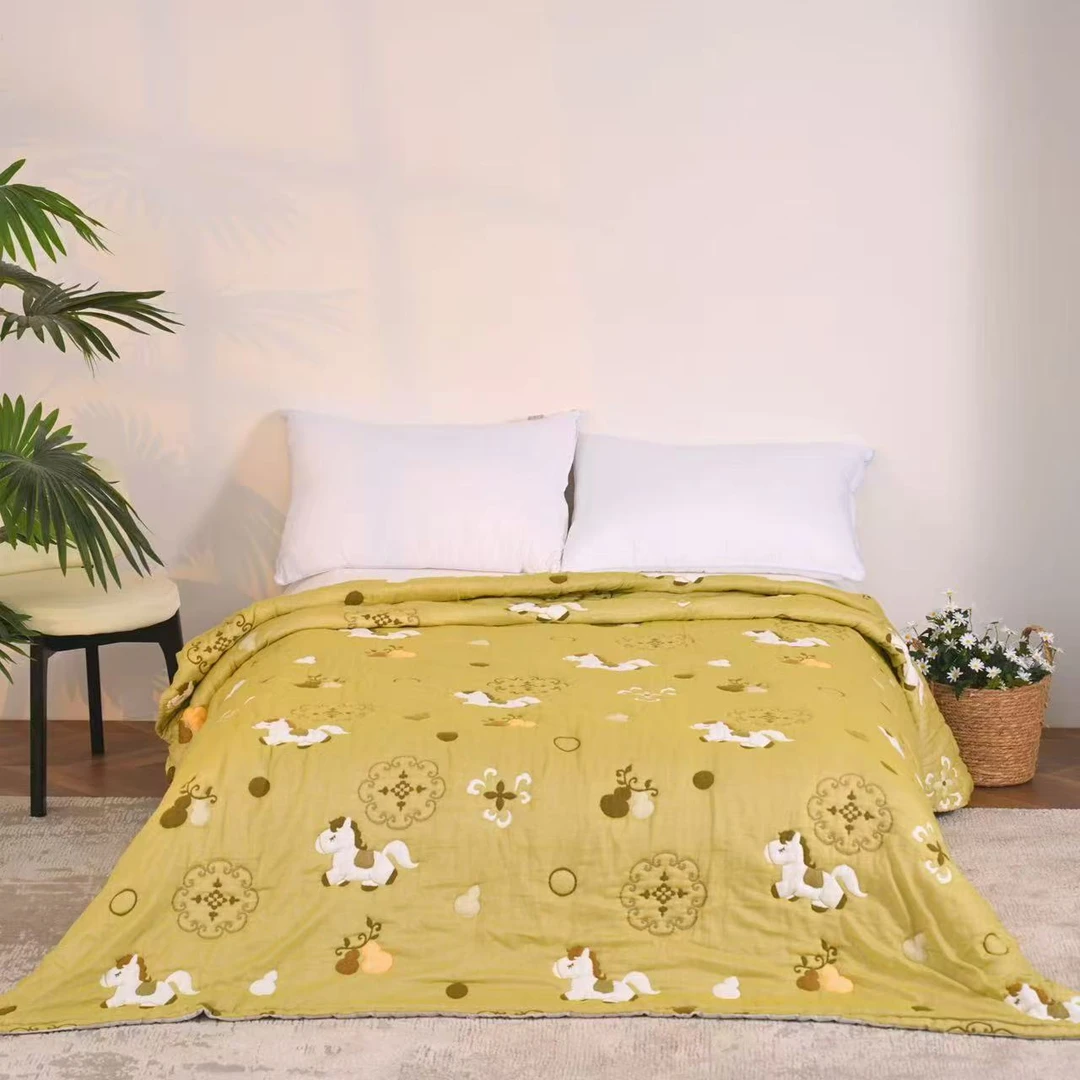 【200*230马上发财】A类纯棉亲肤四季可爱卡通泡芙被