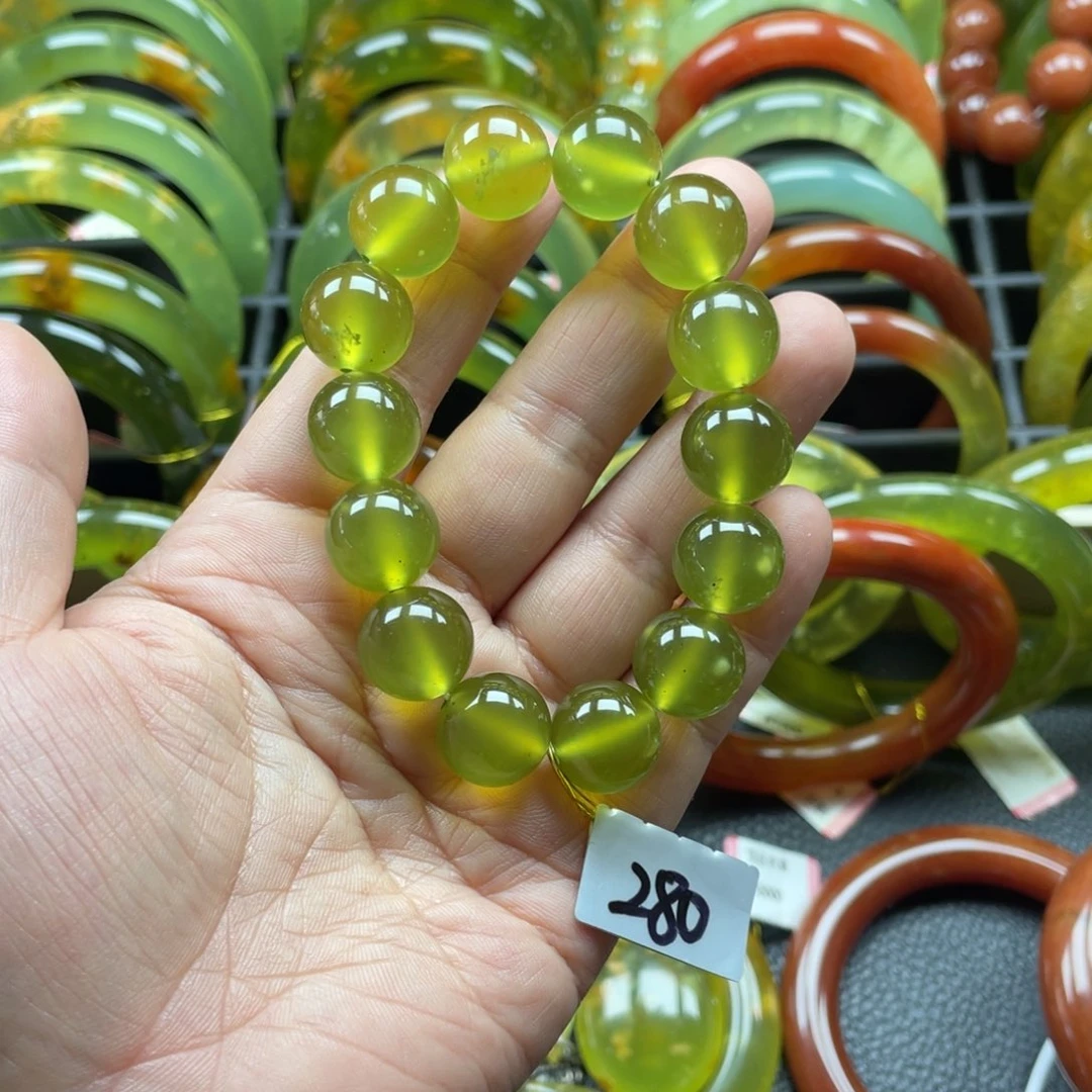 未镶嵌蛇纹石玉手链卡14