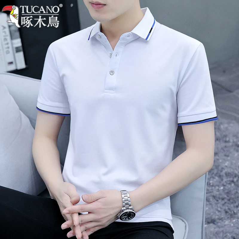 TUCANO/啄木鳥夏季新款纯色polo衫男时尚休闲透气短袖商务翻领T恤
