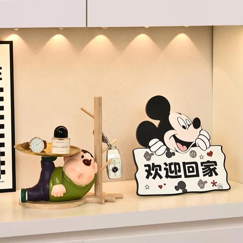 米奇欢迎回家钥匙收纳摆件高级玄关装饰客厅桌面摆件乔迁新居礼物