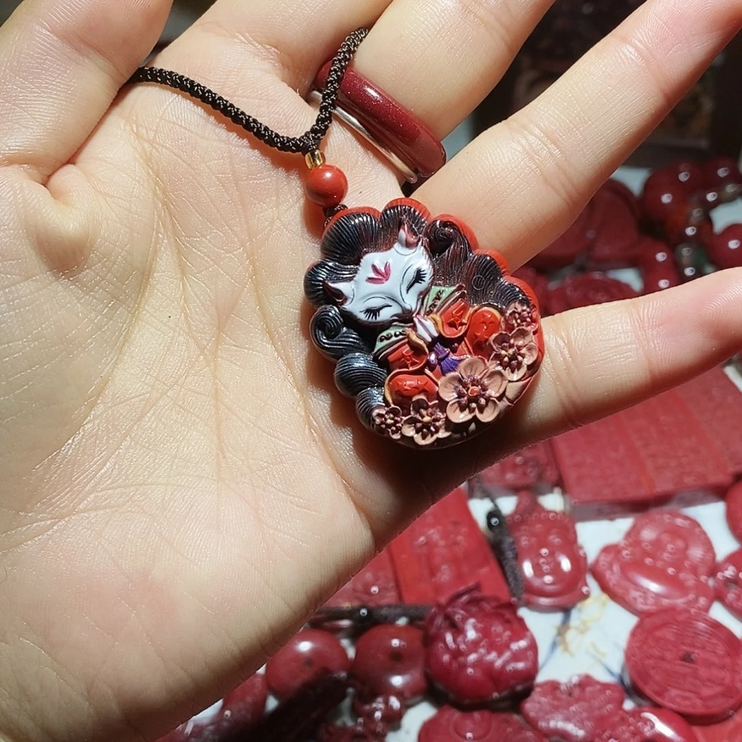 天然辰砂朱砂吊坠