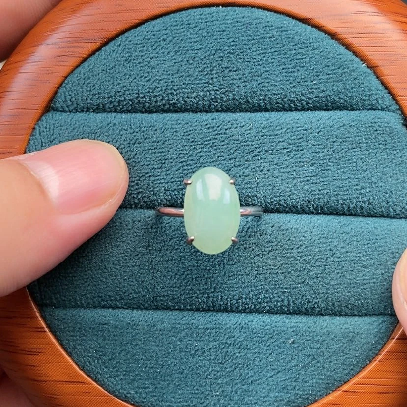 【闪购商品】翡翠戒指银S925镶嵌栗*兮兮