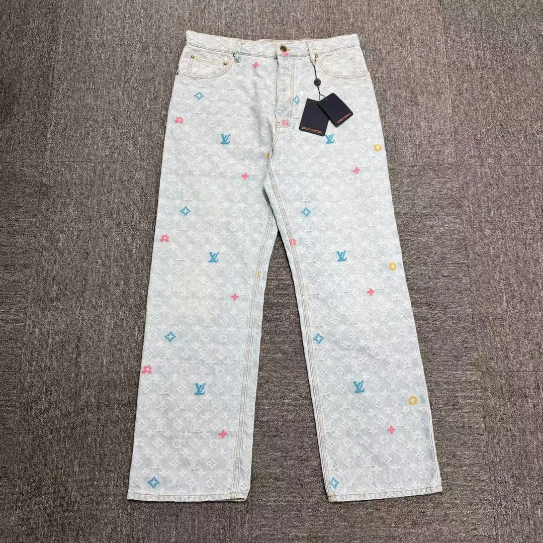 louis vuitton lv tyler 满印老花牛仔裤/32码/全新带吊/12425