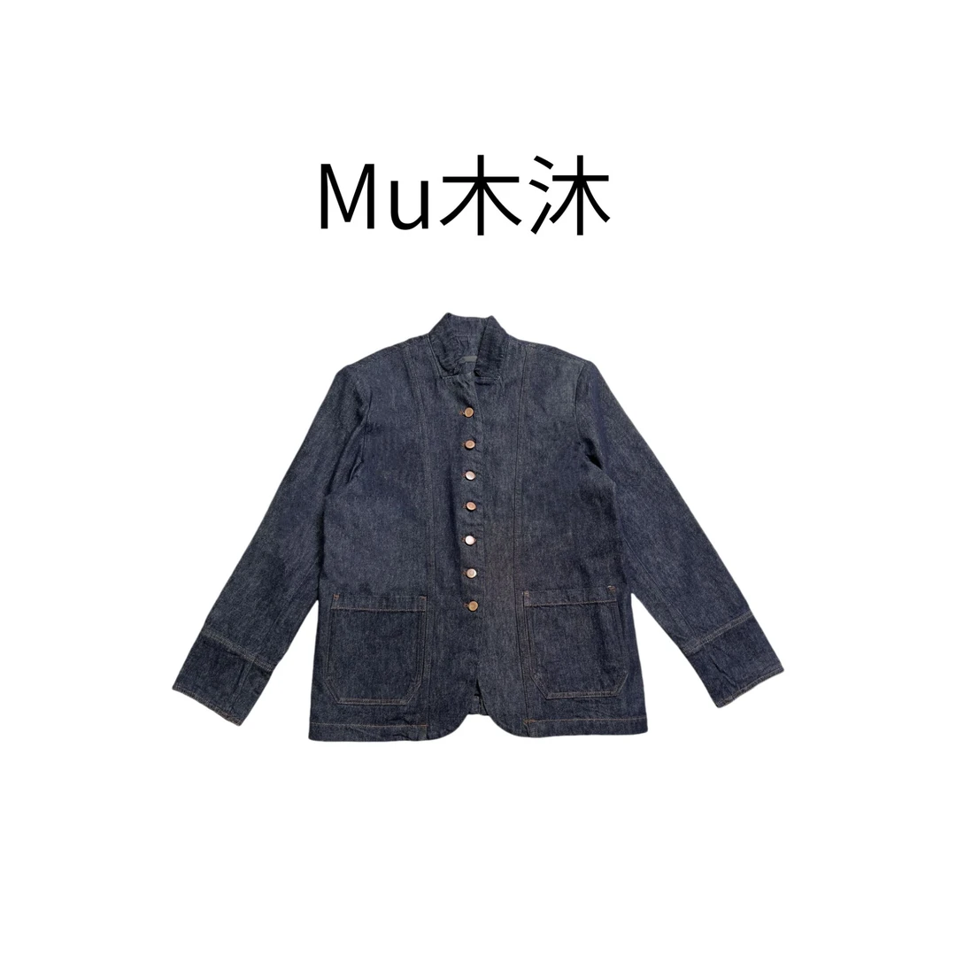 Mu木沐♠新品日系多扣牛仔外套