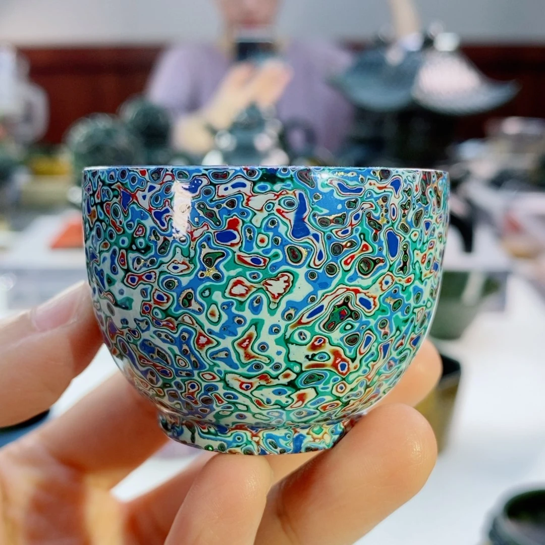 奇****e微瑕 大漆蓝色杯子