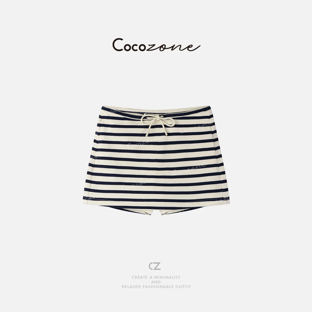 COCO ZONE 刘一一 【100棉】条纹显瘦百搭休闲短裙CD1A0326
