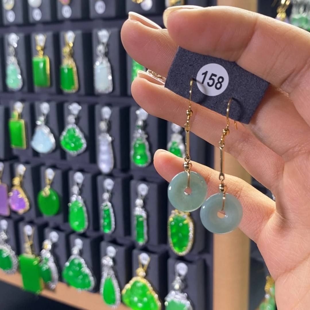 玛瑙/玉髓银S925镀金镶嵌耳钉158