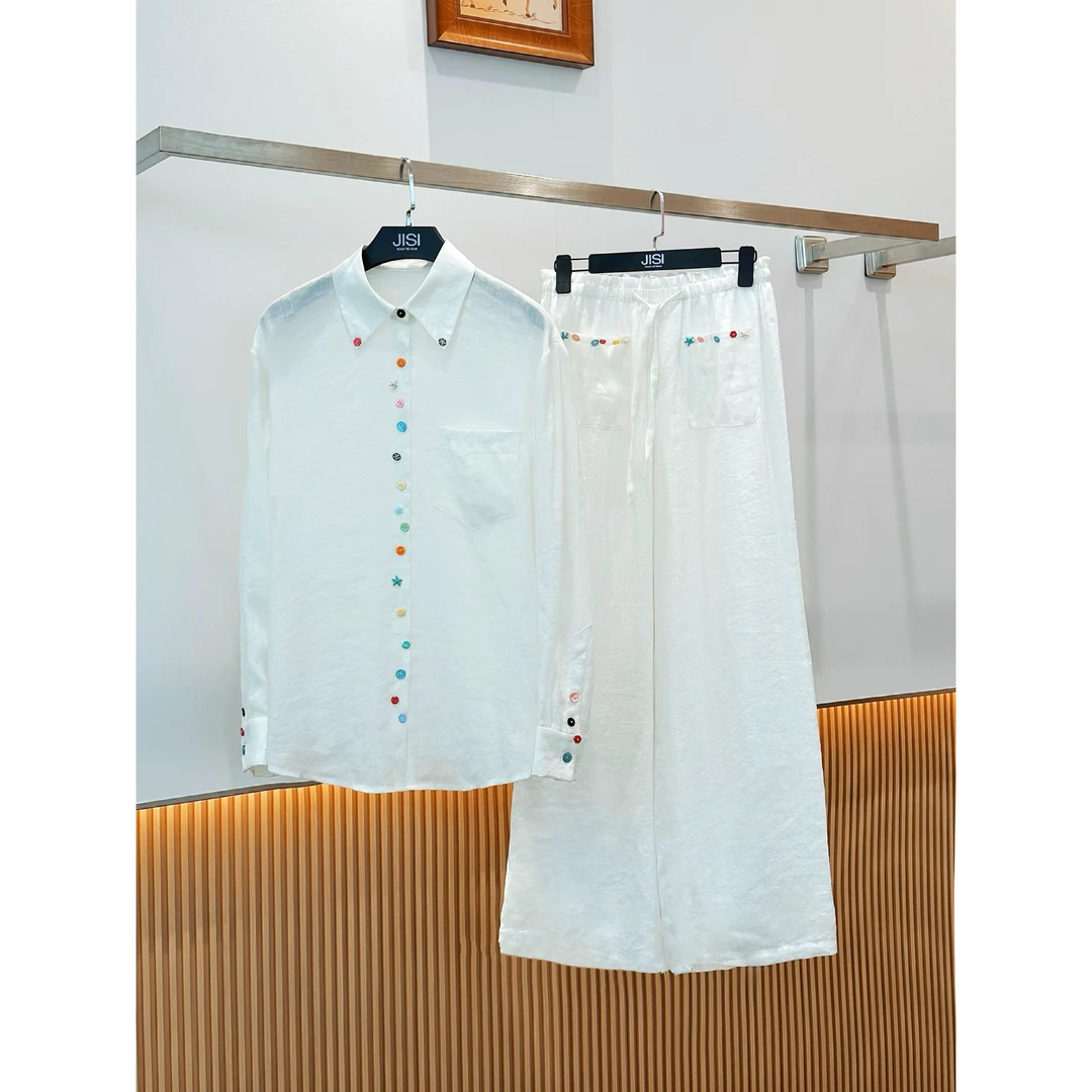 JISI L+彩色扣饰衬衫套装-TZ25354