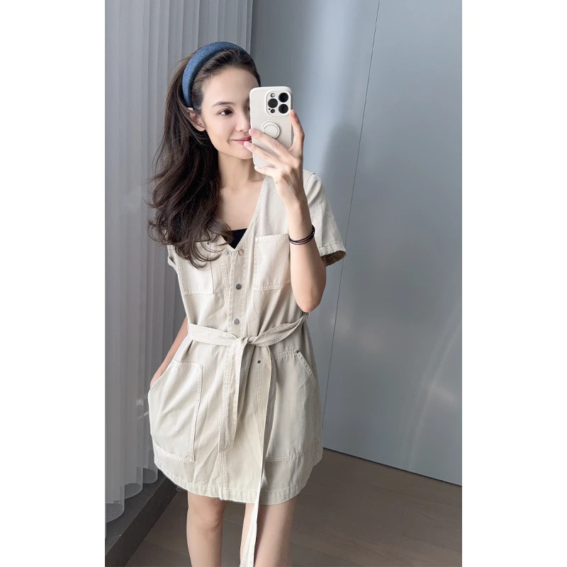 美洋MEIYANG 叮当连体衣 天丝棉|V领牛仔连衣裙