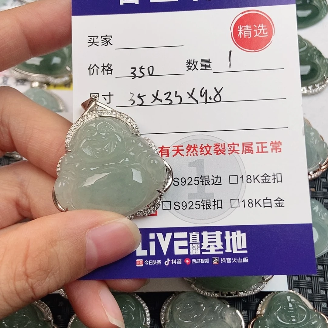 英***子翡翠银S925镶嵌颈饰
