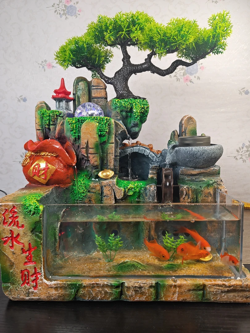 琳洋家居-【流水生财】循环流水摆件 客厅桌面摆件 家居装饰品