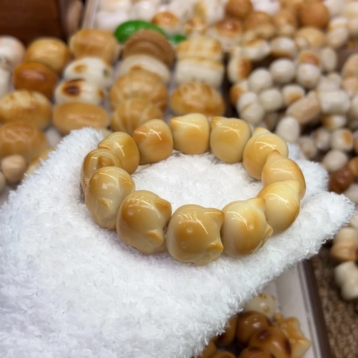 把件菩提根/象牙果67 象牙果原果雕刻炭烧kt 猫微瑕