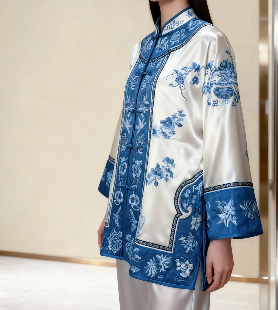 RONGRONG【青花瓷】秋季上衣2025新款新中式国风复古刺绣9511